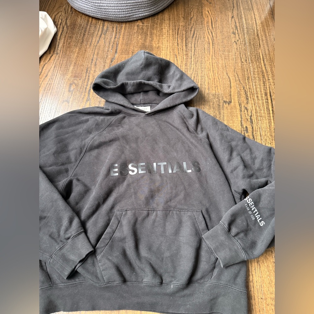 Fear of God Essentials Black Crewneck Hoodie